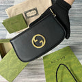 GUCCI BLONDIE 21 FULL ZIP WALLET IN BLACK CALFSKIN