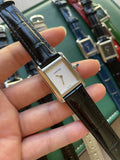 Cartier Tank Watch – White Dial with Black Leather Strap