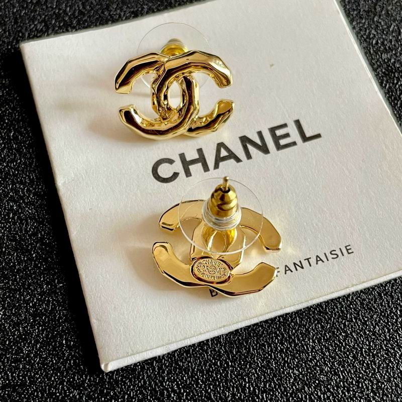Chanel Gold-Tone CC Logo Clip-On Earrings