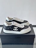 Chanel Black & White Quilted Panel Sneakers