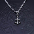 Chrome Hearts Fleur de Lis Pendant Rope Chain Necklace – Sterling Silver