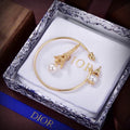 Dior Eiffel Tower Gold Pearl Earrings 824