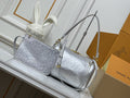 Louis Vuitton Silver Embossed Shoulder Bag with Adjustable Strap