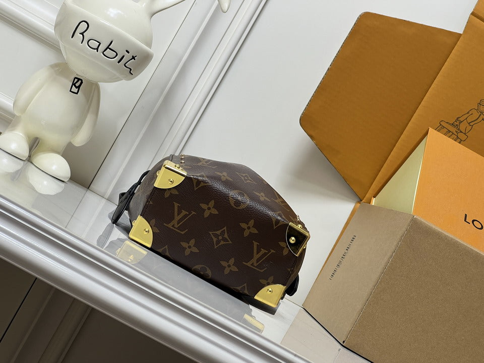 Louis Vuitton Brown Monogram Studded Bucket Bag