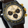 Rolex Daytona Chronograph Watch with Cream Arabic Dial and Carbon-Style Case