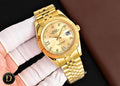 Rolex Oyster Perpetual Gold-Tone Watch with Champagne Diamond-Accent Dial