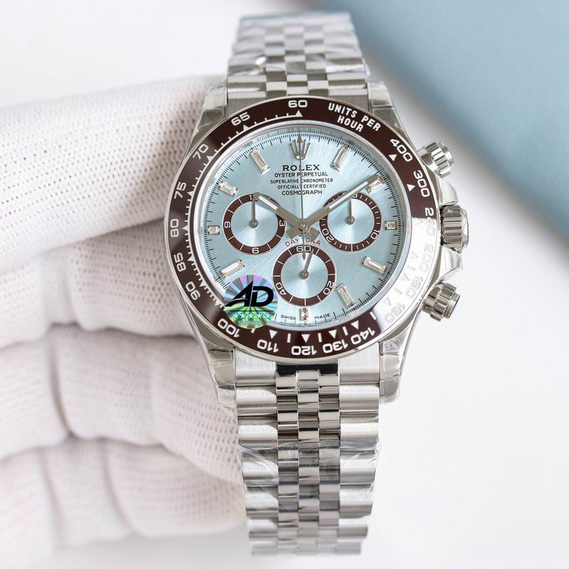 Rolex Chronograph Watch with Ice-Blue Dial