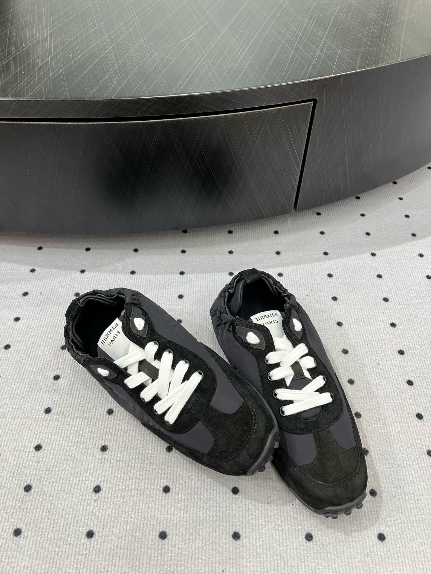 HERMES TRAIL SNEAKER IN BLACK SUEDE