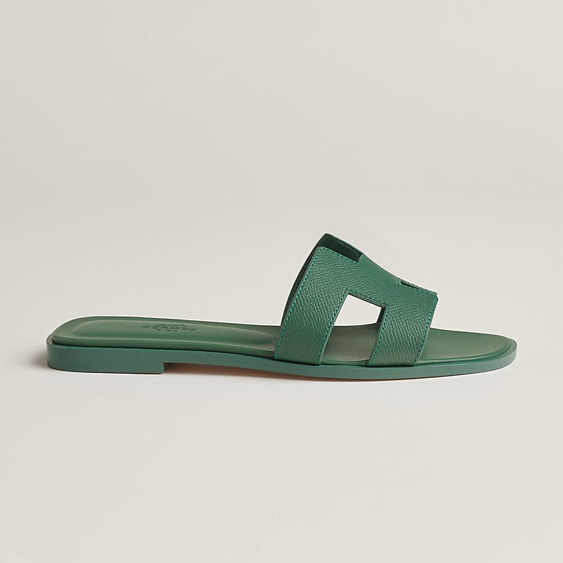 HERMES 0RAN SANDAL VERT LIERRE